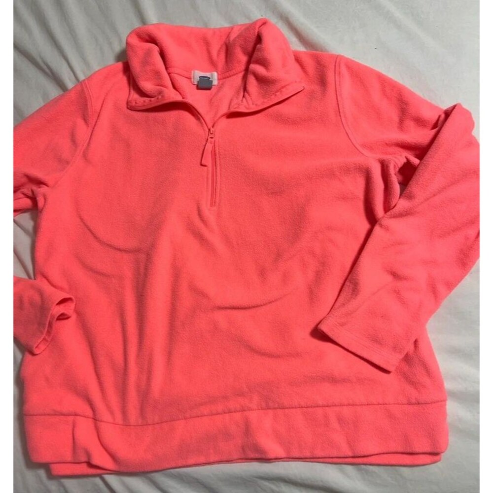 Old navy zip jacket orange fleece size large women’s winter fall